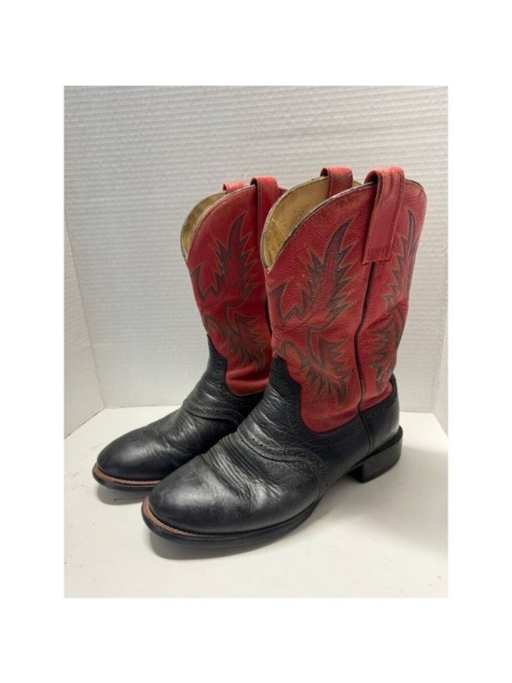 Ariat Heritage Western Boots Black Red Leather Cowgirl 10002262 Womens 8.5 B